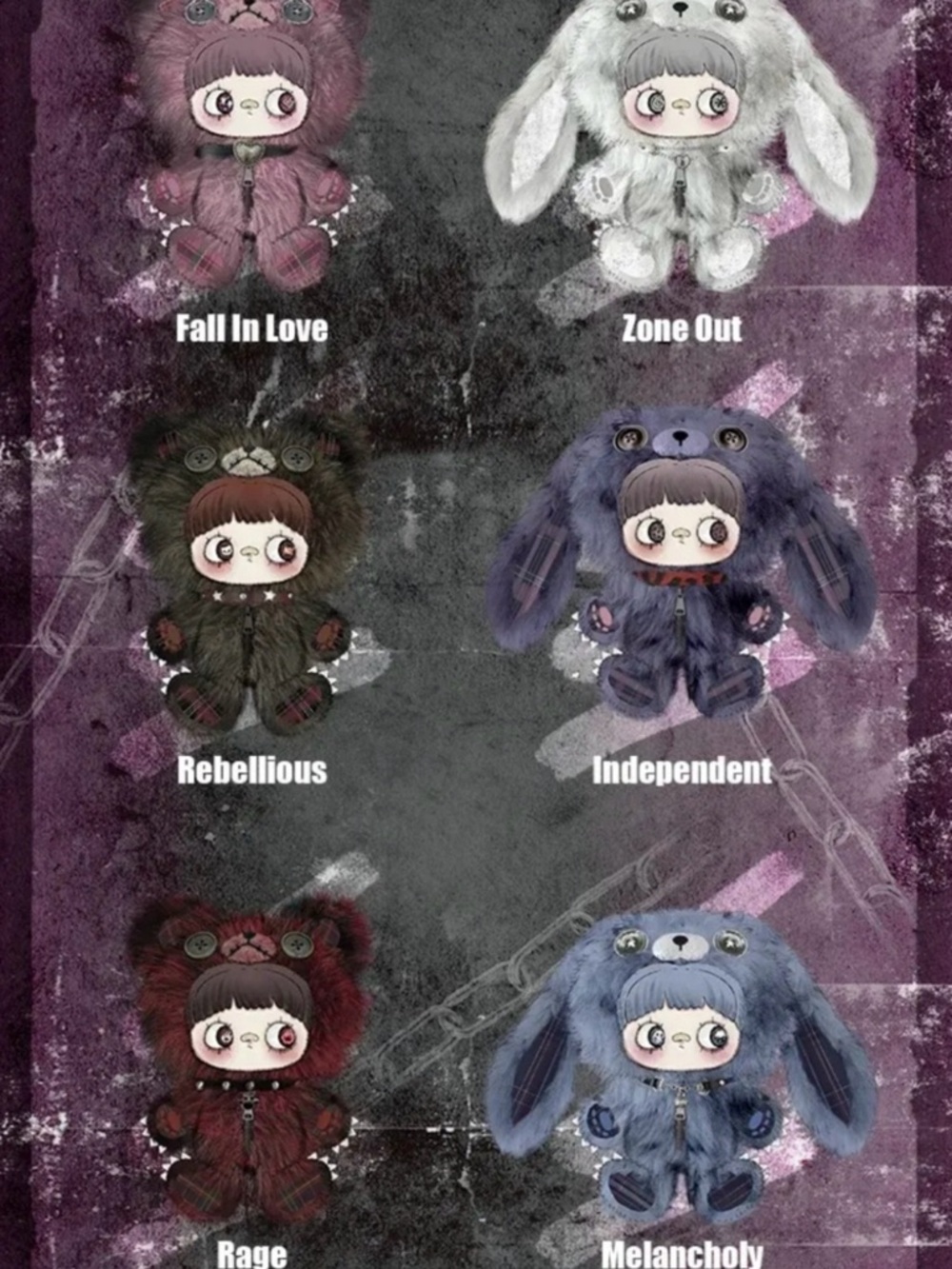 Brand New MAYMEI 400% Rebel Doll Backpack Series Plush -- 🤎🖤 Rebellious 🖤🤎 - Picture 4 of 10